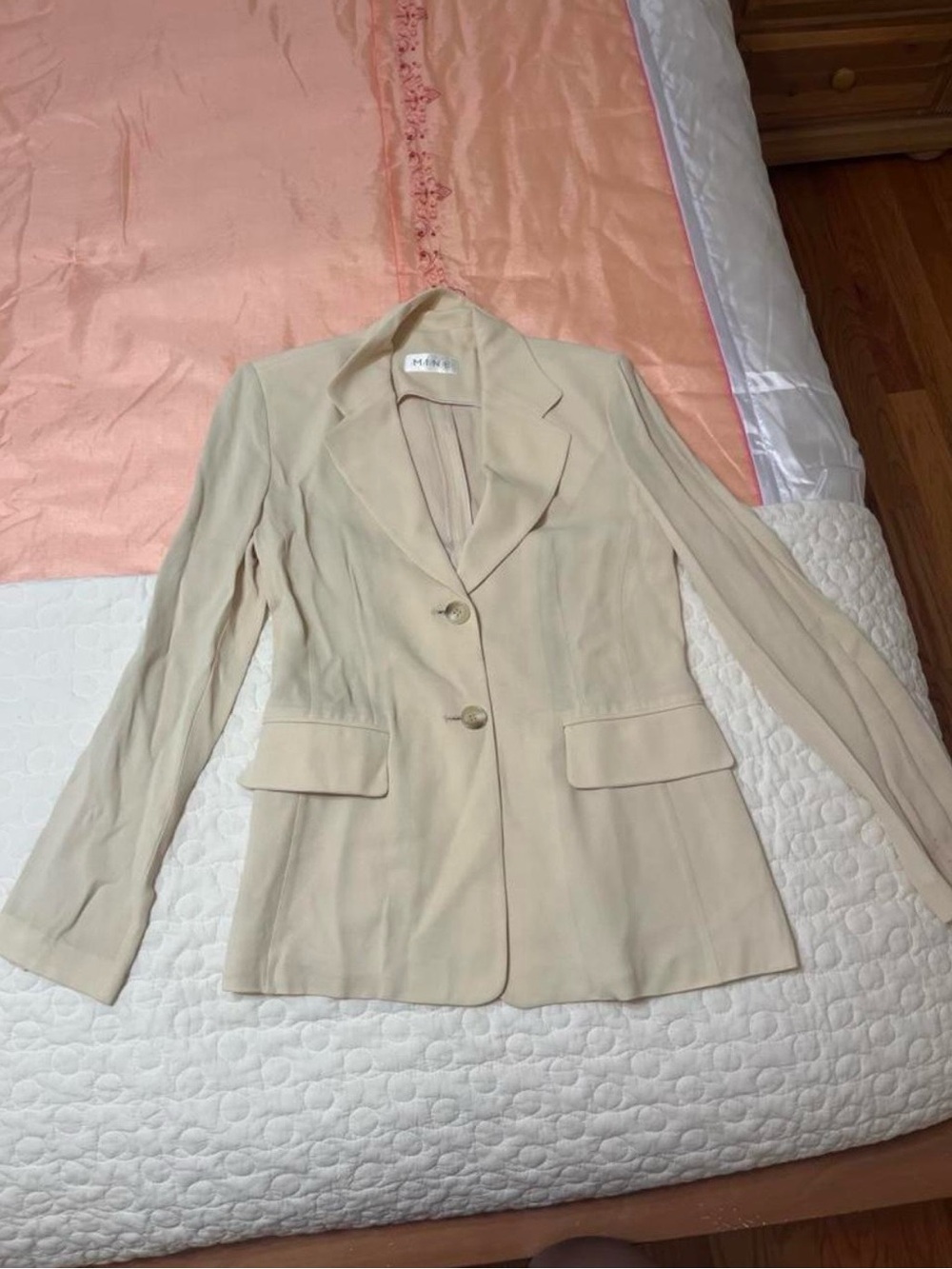 mine Beige Tailored Two-Button Blazer